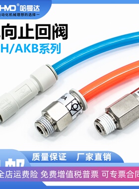 气管接头AKB单向止回阀气体逆止阀AKH04/06/08/10/12-M5/01X02*03