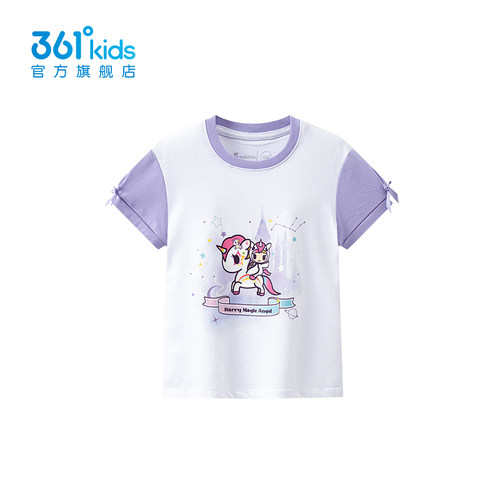 361°童装女童短袖2026夏季款中大童款舒适亲肤休闲短袖 K6262421