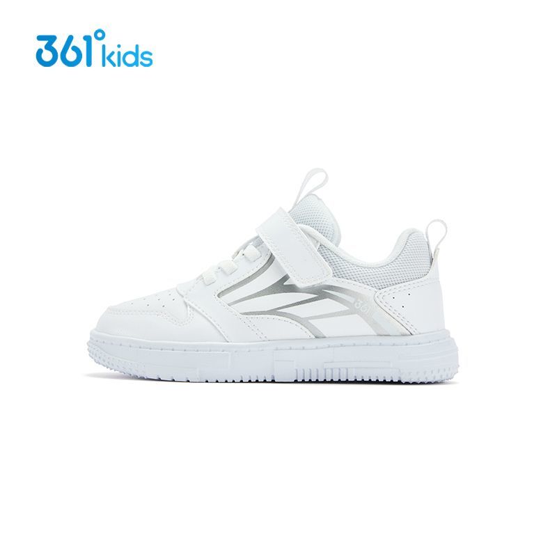 361°正品童鞋男童小白鞋2025冬季革面小童简约百搭休闲舒适板鞋