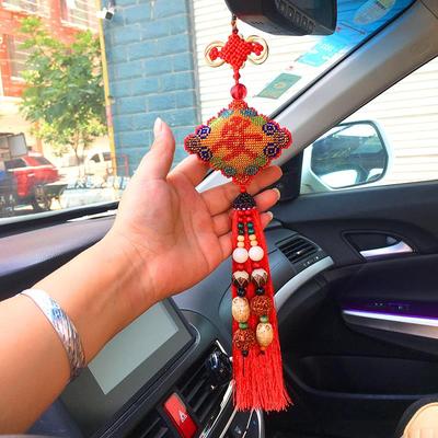 高珠绣网红挂件十字绣平安符福车上挂饰汽车制作自己绣端手工新款
