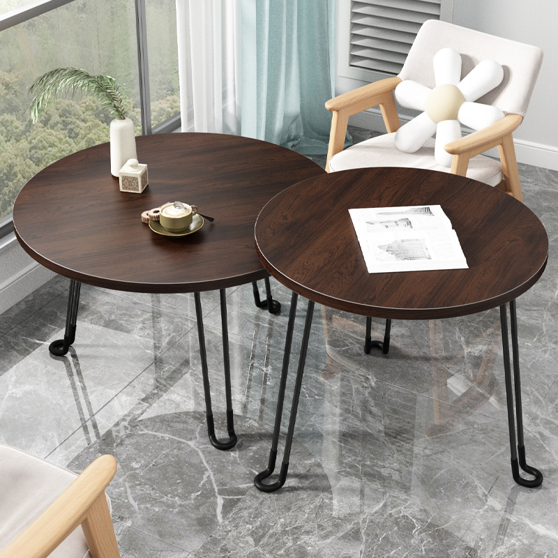 小茶几客厅可折叠圆桌阳台茶桌组合沙发旁边几飘窗炕几小户型角几