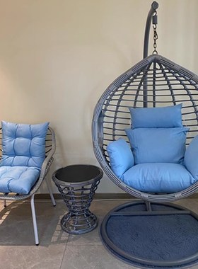 室内单人灰色吊椅茶几椅子摇篮椅吊篮藤椅秋千吊兰床家用摇椅阳台