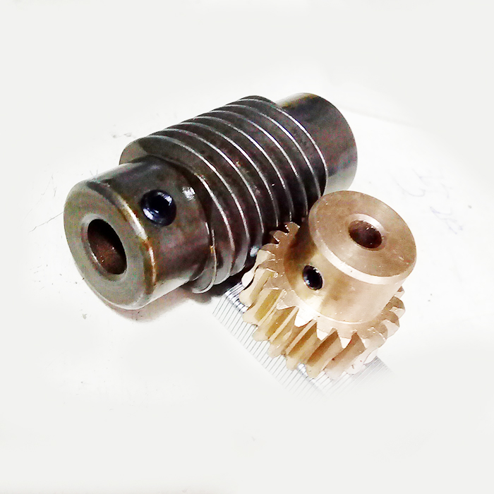 减速比5 铜蜗轮蜗杆1模涡轮减速机器传动安装中心距21mm