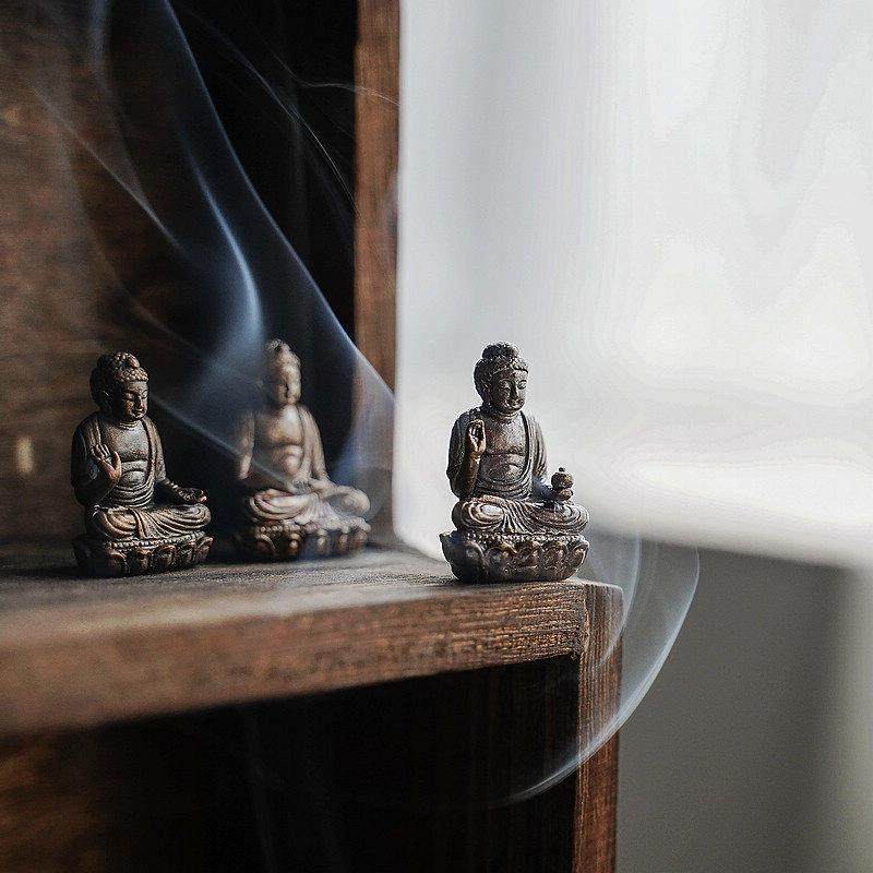 进口黄铜阿弥陀如来佛随身佛像释迦药师佛文殊普贤地藏菩萨摆件