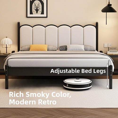 采购产品铁质双人床，现代简约的主卧，大床，软床，罗纹床，儿童