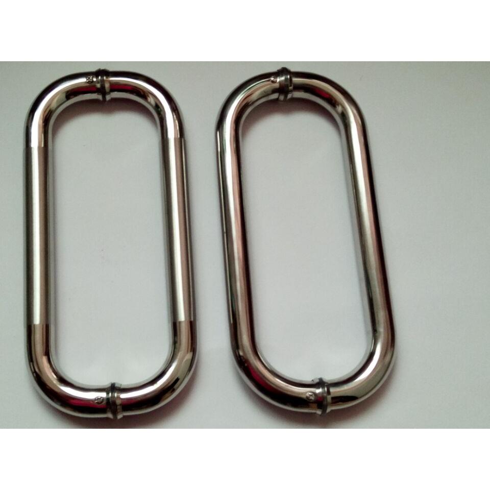 包邮 25管不锈钢单元门对装拉手 木门铁门对装拉手O型把手275孔距