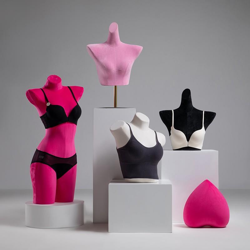 服装店丝绒内衣模特道具女半身彩色人台文胸展示架人体内裤模特架