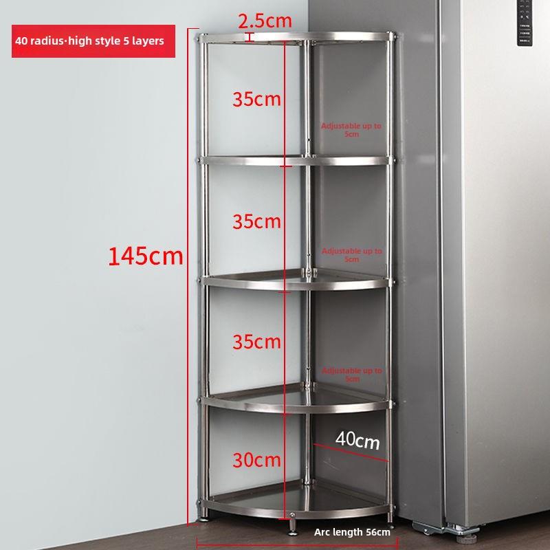 加厚304不锈钢实心厨房三角置物架锅架转角落地浴室厕所收纳架子