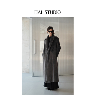 HAI STUDIO25秋冬新品长款拉贡皮毛一体西班牙进口小羔羊皮草外套