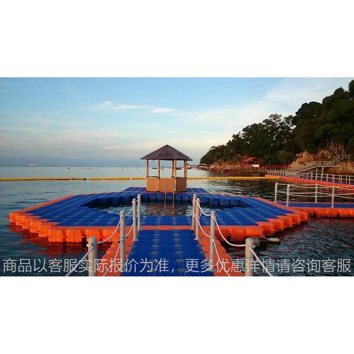 五年质保搭建水上钓鱼平台抗风浪海上码头连岛浮桥浮动泳池