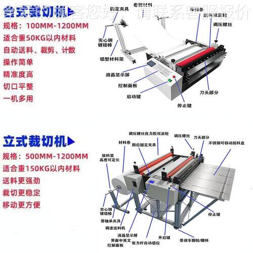 全自布动塑料网片机pe膜自动裁切切机 珍 珠HYD-600m棉无纺纵横裁