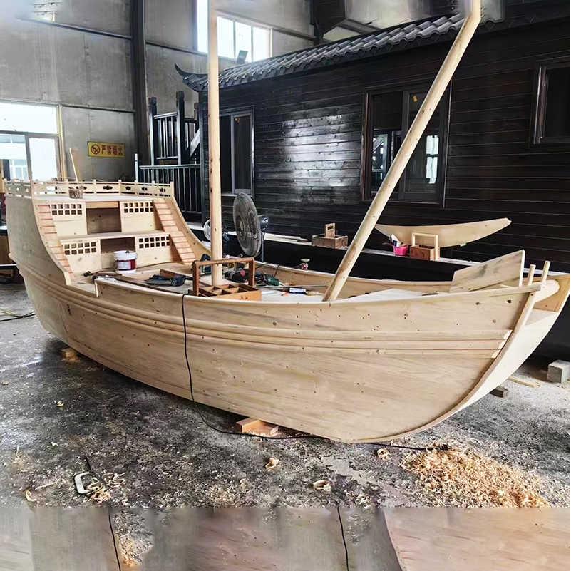 定制郑和宝船模型博物馆展览装饰古船福船沙船战船红头船景观帆船