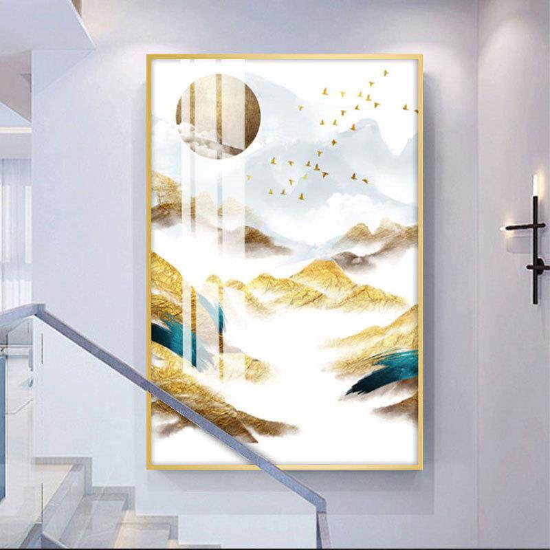 新中式画玄关装饰画客厅山水画酒店工装挂画中式家居壁画装饰