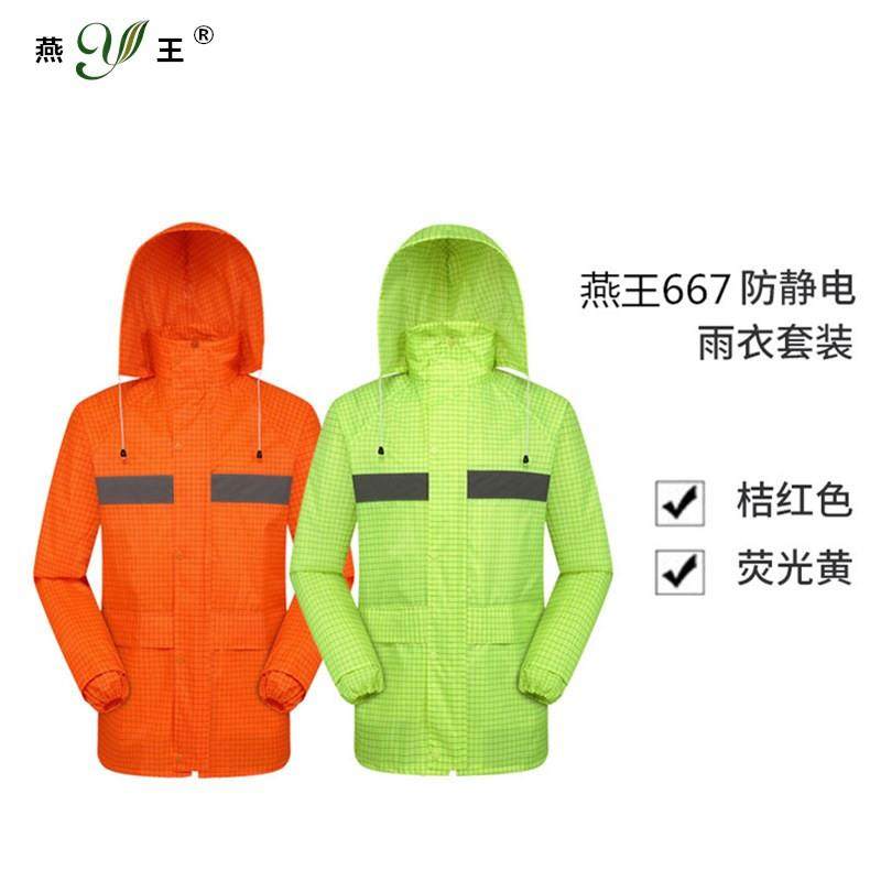 燕王667防静电雨衣男女分体雨衣防水处理安全反光化工雨衣套装