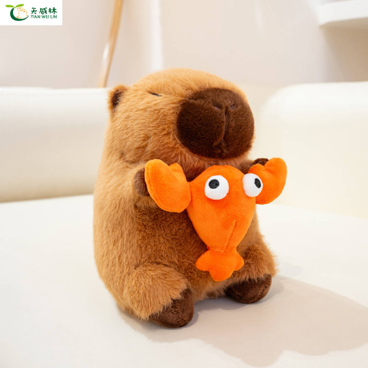 吃货水豚卡皮巴拉玩偶公仔小龙虾