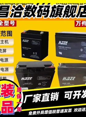HAZE美国海志蓄电池12V100AH150A200A80A44A38A55A26AH直流屏EUPS