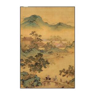 宋氏美学新中式挂画客厅茶室民宿背景墙中古风装饰画玄关山水壁画