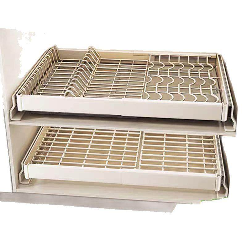 免打孔不锈钢碗碟置物架可伸缩橱柜拉篮橱柜抽拉沥水架厨房收纳架,厨房/烹饪用具,抹布架/厨房清洁收纳架,淘宝优惠券,粉丝福利购,淘宝优惠卷