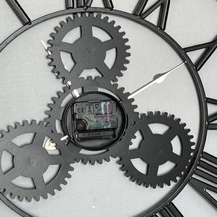 饰钟表 铁艺齿轮挂钟客厅书房装 电商挂钟创意壁钟欧式 式