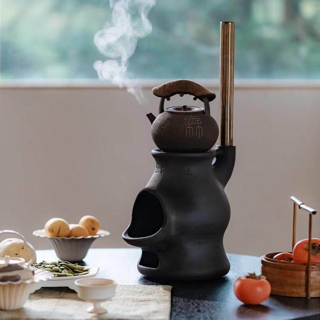 设计师新款炭炉粗陶炭柴两用煮茶炉小炉子风炉取暖围炉煮茶火锅炉,餐饮具,煮茶炉,淘宝优惠券,粉丝福利购,淘宝优惠卷
