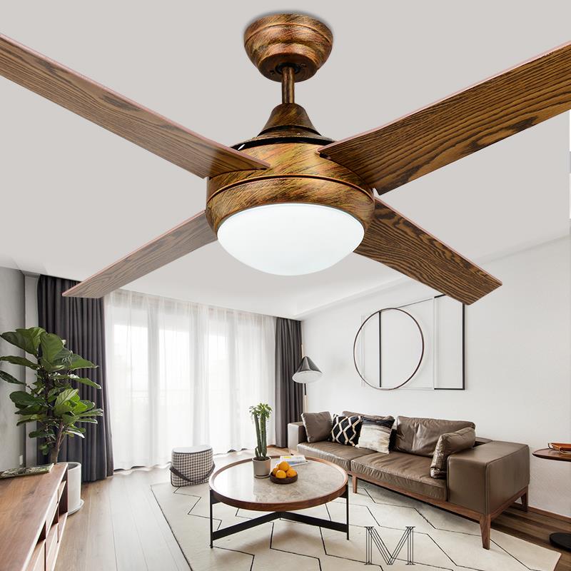 宸居木叶吊扇灯北欧餐厅家用现代简约超薄风扇灯LED带电扇的电灯