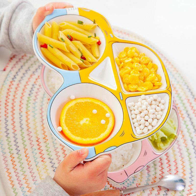 儿童餐盘餐具分格陶瓷卡通分格盘子宝宝可爱无毒早餐创意家用汽车,餐饮具,盘,淘宝优惠券,粉丝福利购,淘宝优惠卷