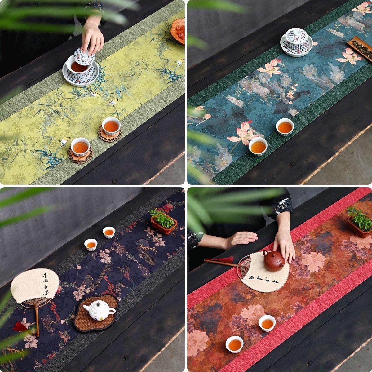 棱织茶旗香云纱茶布桌旗茶席防水茶台新中式禅意高端茶桌布隔热垫,居家布艺,茶席,淘宝优惠券,粉丝福利购,淘宝优惠卷