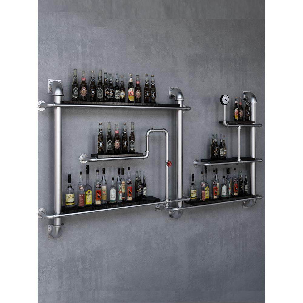 工业风装饰墙架子壁挂式托架挂墙墙壁分层隔板铁艺水管墙上置物架