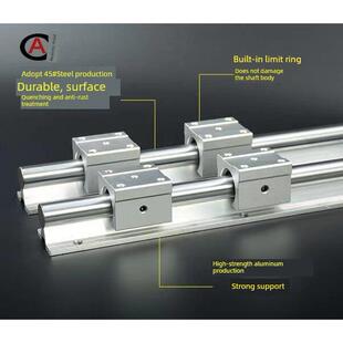 Sbr导轨铝支撑圆柱线性导轨轴承光轴滑轨全套木工滑轨滑杆重型轨
