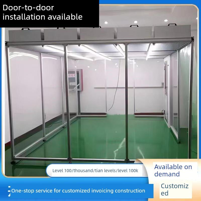 定制压屏除尘工作台贴膜工程洁净棚铝型材手机ffu净化棚无尘车间