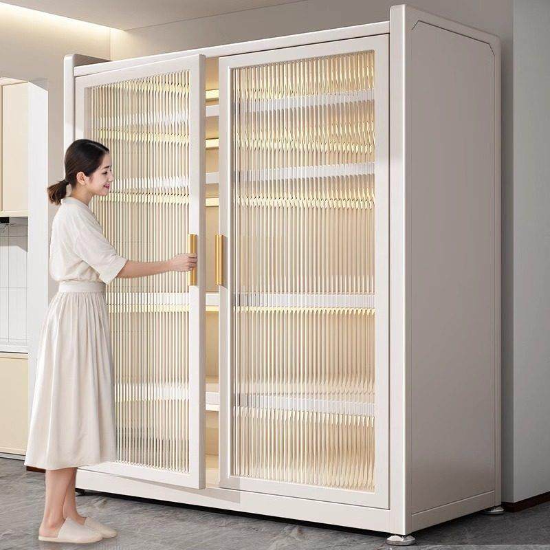 厨房置物架落地多层收纳柜家用对开门微波炉防尘多功能橱柜储物柜,收纳整理,整理架/置物架/收纳架,淘宝优惠券,粉丝福利购,淘宝优惠卷