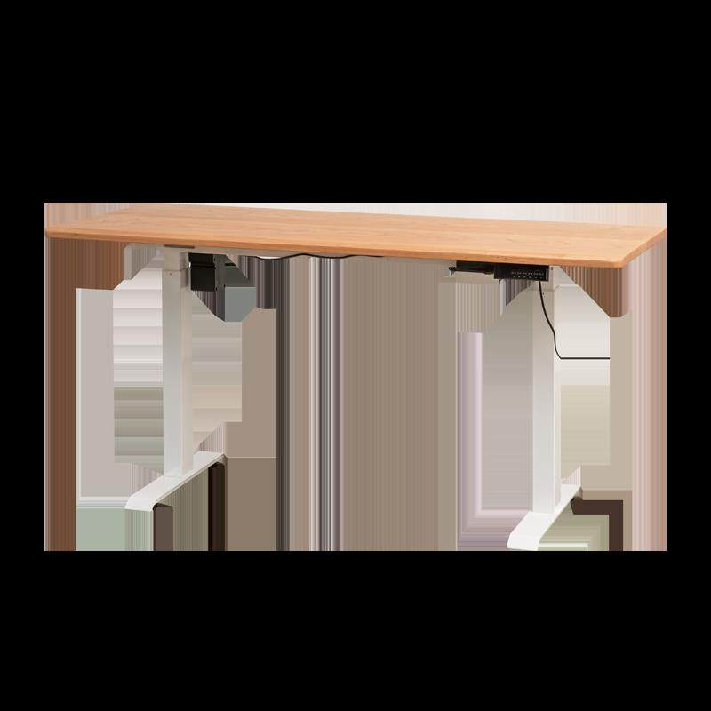 北美樱桃木实木电动智能升降桌极窄客厅长桌学习桌定制电脑桌