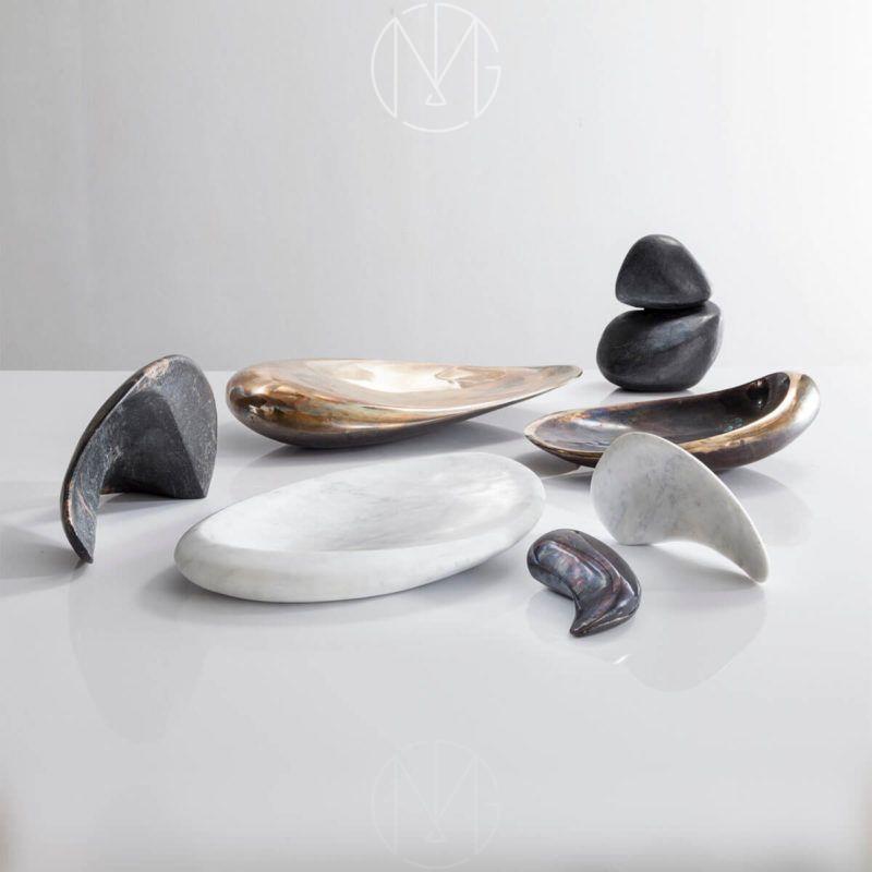 现代简约大理石水果托盘样板间商用托盘糕点茶几餐桌收纳托盘摆件