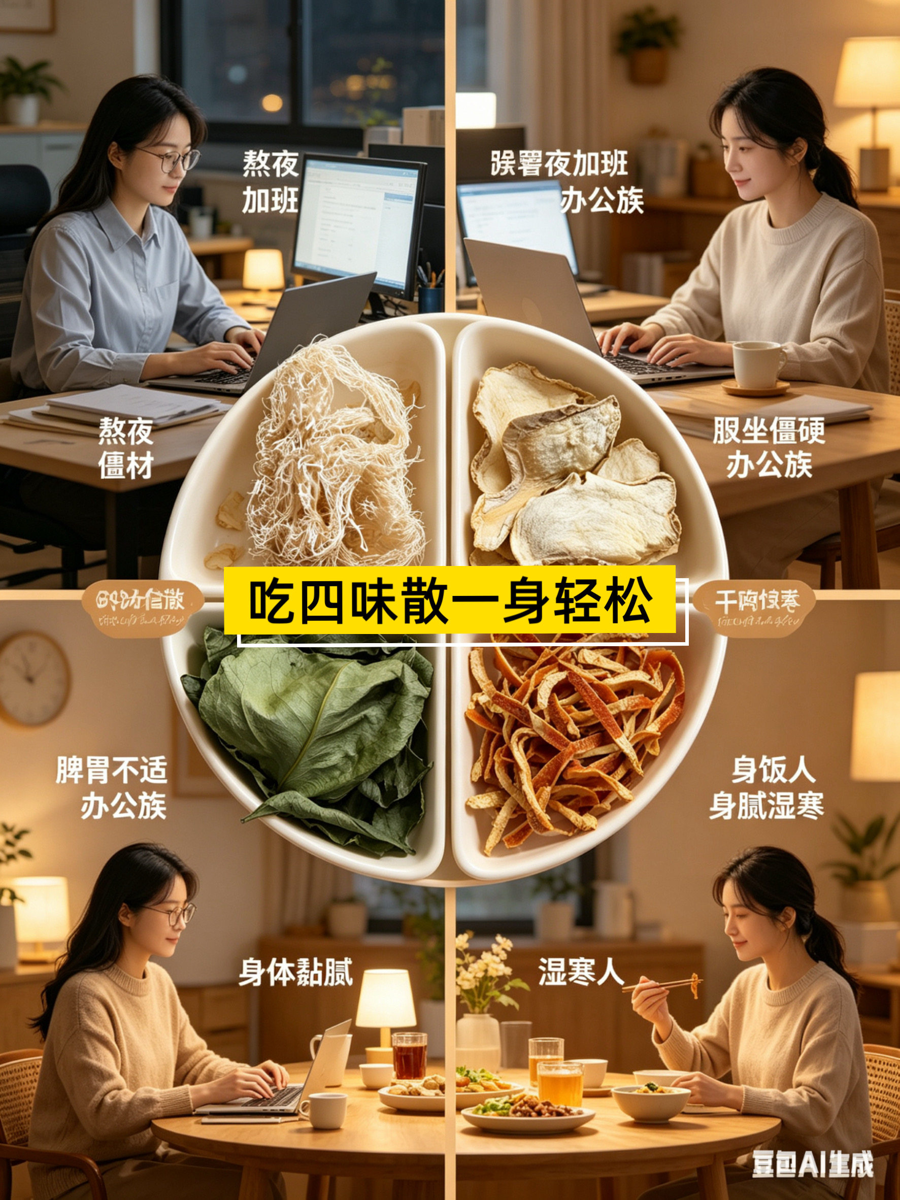 四味散润肺养肝健脾胃药膳药食同源养生汤料方保健茶食疗散装食品