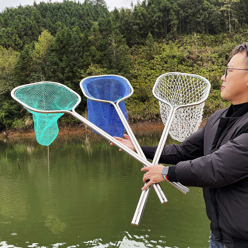 不锈钢抄网大物抄网鲟鱼青鱼路亚抄网捞鱼网超硬鱼捞海钓渔具全套