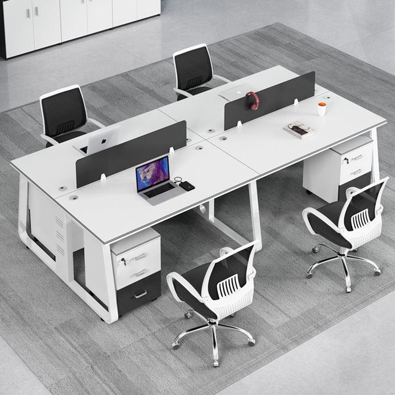 新款四人位职员办公桌椅组合简约现代员工卡座工位电脑桌4/6人办