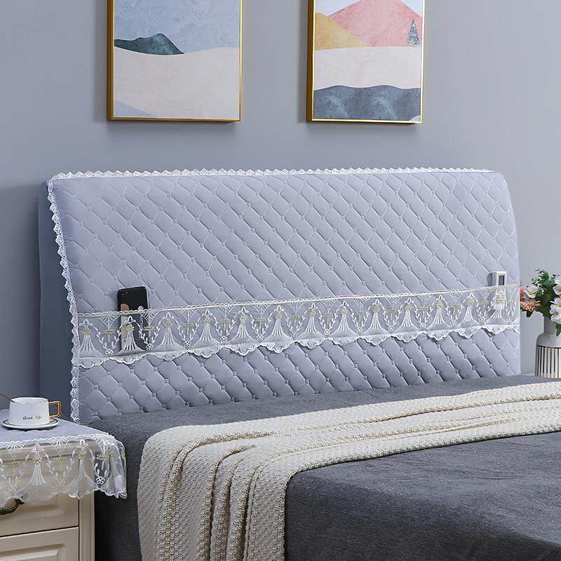 简约床头罩全包软包床靠背套夹棉加厚防撞头实木皮床头防尘床包