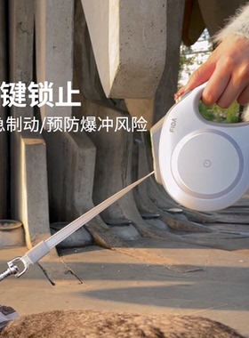 Fida菲达飞狗牵引绳狗狗牵引绳带灯 自动伸缩遛狗绳链LED发光牵引
