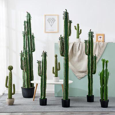 大型仿真仙人掌摆件植物客厅室内绿植装饰落地仙人柱球型假盆栽
