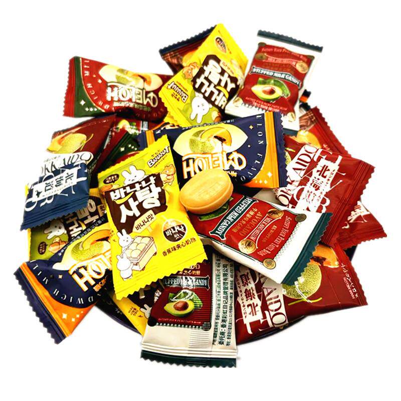 哈密瓜味巧克力夹心奶糖硬奶糖婚庆喜糖果网红休闲零食品