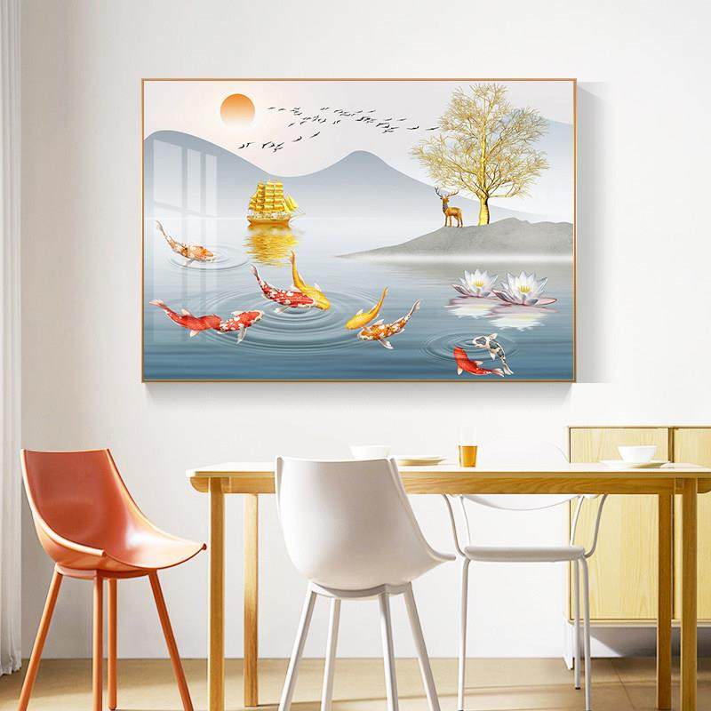 5D钻石画满钻招财鹿九鱼水晶手工点贴砖十字绣2025新款餐客厅小幅,居家布艺,十字绣套件,淘宝优惠券,粉丝福利购,淘宝优惠卷