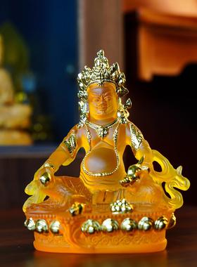 精品彷琉璃黄财神密宗佛像佛堂居家供奉招财进宝护发神吉祥摆件