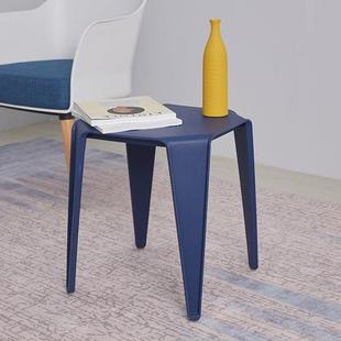 森川家具北欧简约客厅边几角几边桌阳台户外茶几叠放凳子两用矮桌