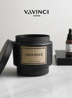 梵其经典复古黑色铁罐火山岩扩香器样板房酒店卧室洗手间香薰摆件