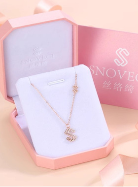 字母项链女纯银925小众原创设计