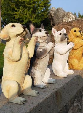 小动物装饰品仿真小狗拉布拉多哈士奇工艺品客厅酒柜摆件创意礼品