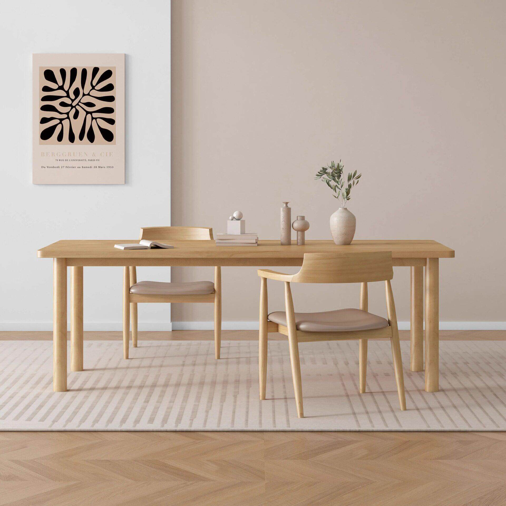 北实XK202312欧木设计师餐客厅长餐桌台议室桌会会议桌长桌图书馆
