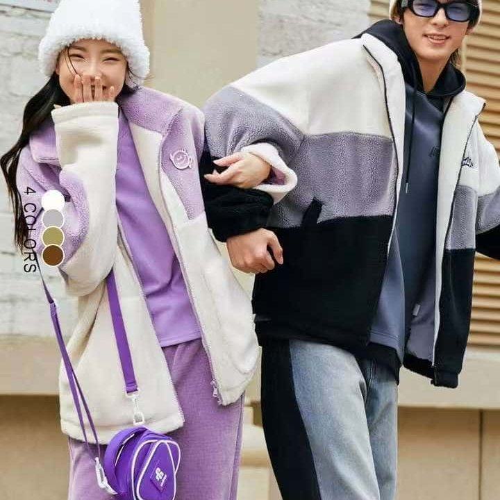 秋冬上新！森家男装仿羊羔绒宽松撞色保暖立领秋冬立领外套,男装,时尚抓绒衣,淘宝优惠券,粉丝福利购,淘宝优惠卷