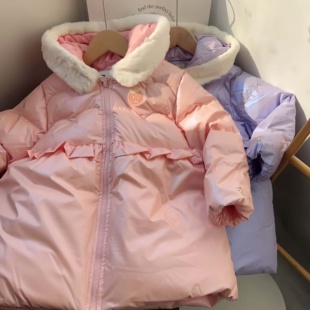 小骆luo女童冬季 140码 加厚免洗魔术帽亮面羽绒服 110 冬上新