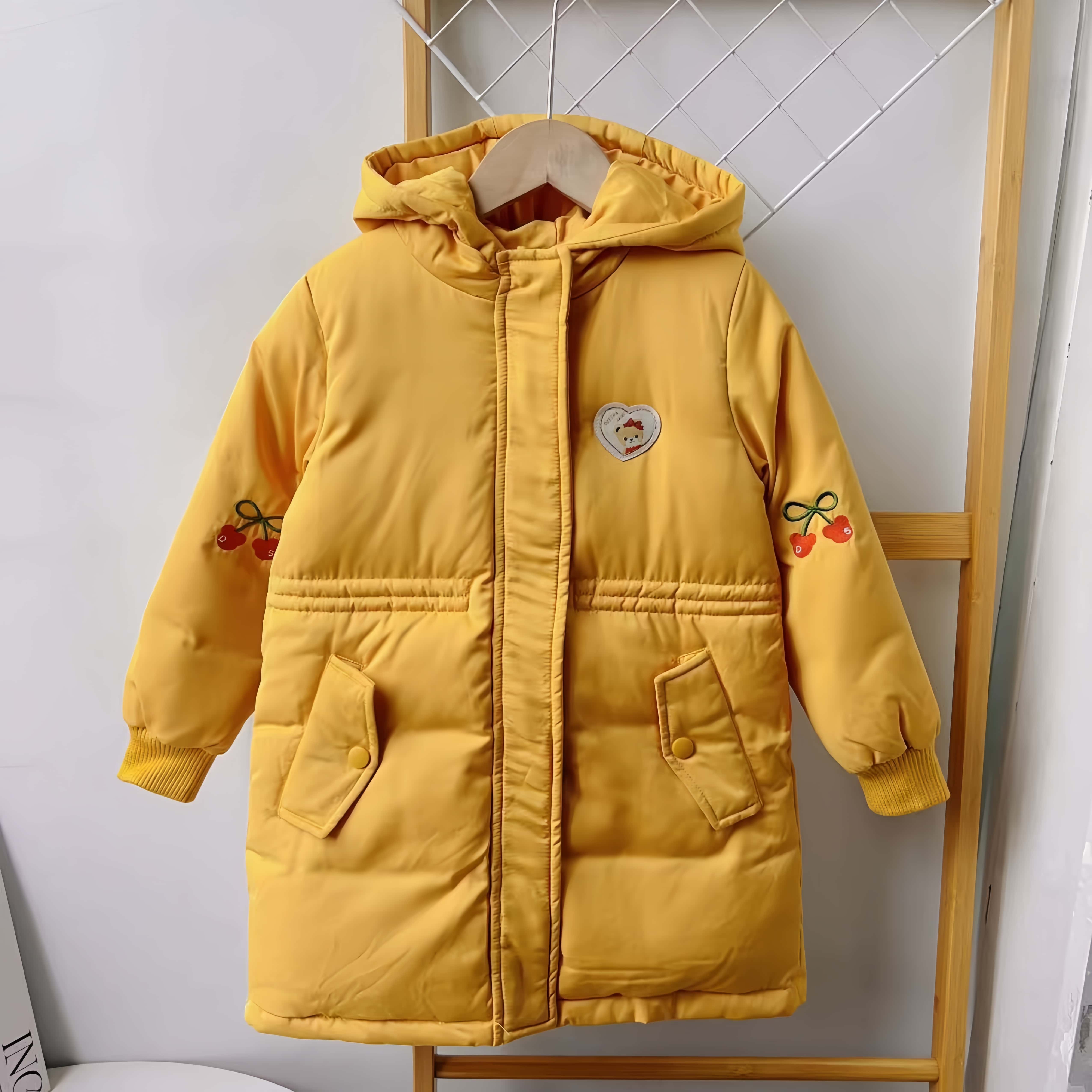 秋冬上新！110-120码笛家儿童羽绒服女童厚实保暖绣花羽绒服